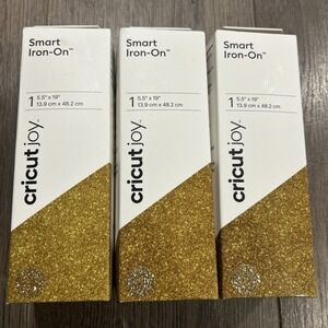 Cricut Joy Smart Iron-On 5.5 in x 19" Glitter‎ Gold Quantity Three Boxes